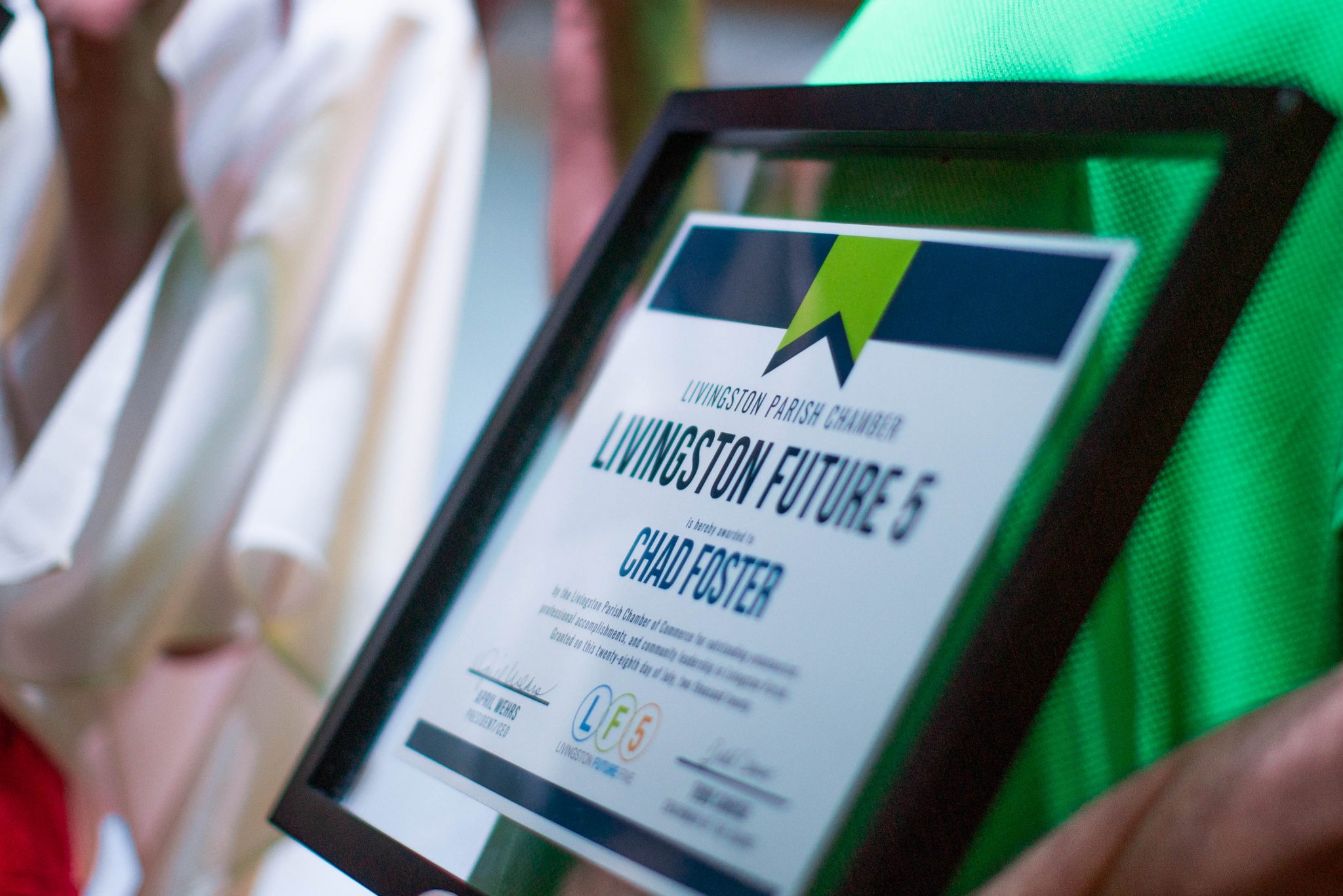Chad Foster Receives Livingston Future 5 Award